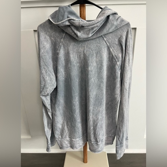 LVR Organic Womens Cowl Neck Long Sleeve Gray Tie Dye Pullover Sweater sz Large - Picture 6 of 7